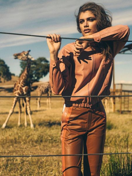 Valentina Sampaio Looks Safari Chic for Woman Spain Valentina Sampaio Looks Safari Chic for Woman Spain
