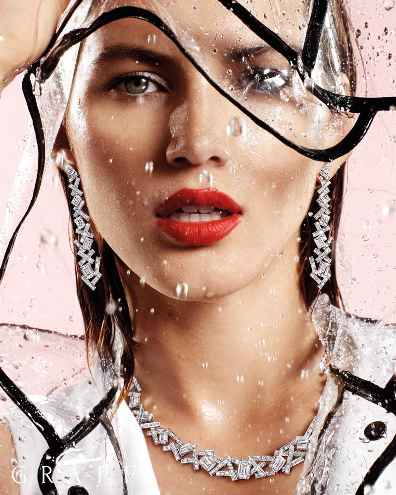 Drenched in diamonds, Valery Kaufman wears Graff Threads collection