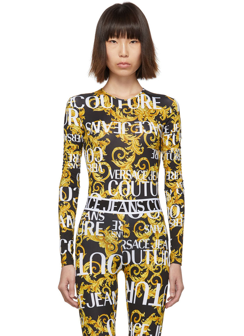 Versace Jeans Couture Baroque Logo Bodysuit $225