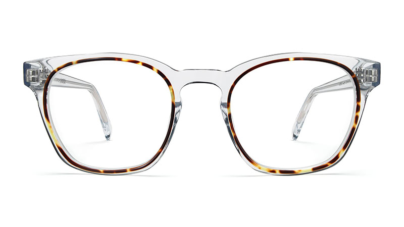 Warby Parker Felix Glasses in Crystal and Maple $145