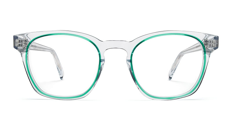 Warby Parker Felix Glasses in Crystal with Seagrass $145