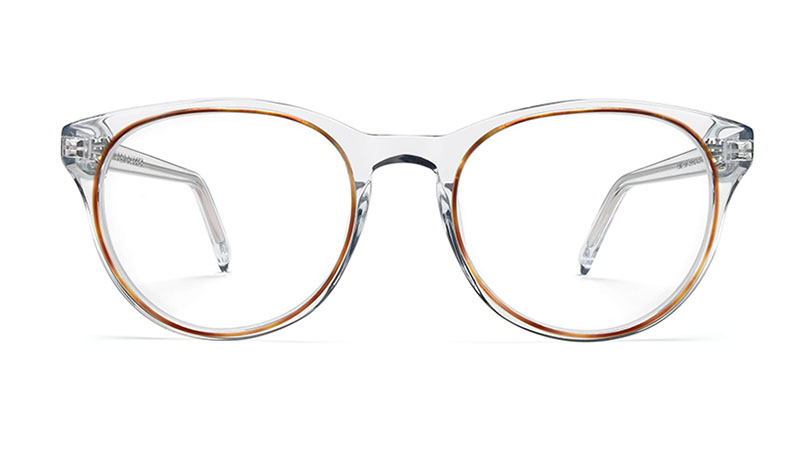 Warby Parker Jane Glasses in Crystal with Oak Barrel $145