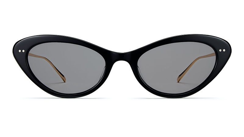 Warby Parker Naomi Sunglasses in Jet Black with Gold $145