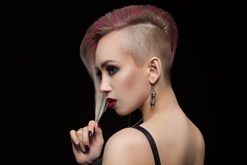 Woman Shaved Haircut Punk Beauty