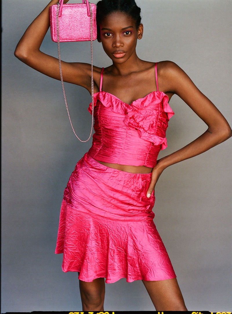 Elibeidy Dani looks pretty in pink for Zara TRF Bella Roma spring-summer 2019 lookbook