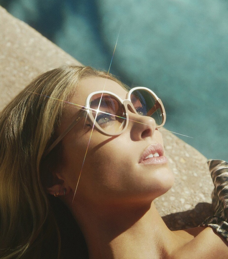 Soaking up the sun, Jessica Hart fronts Zimmermann eyewear campaign