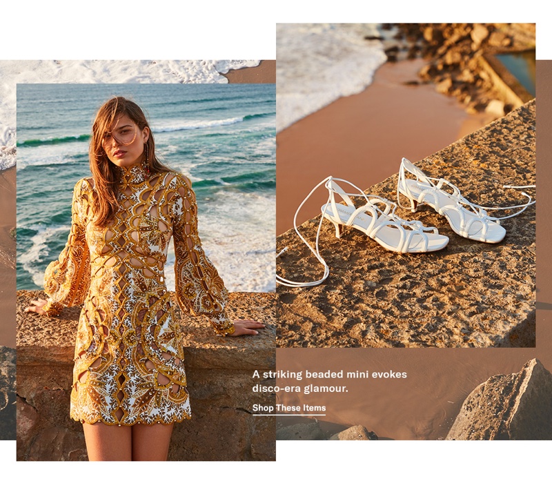 Zimmermann Zippy Scallop Mini Dress $3,150 and Scallop Kitten Heel Sandals $495