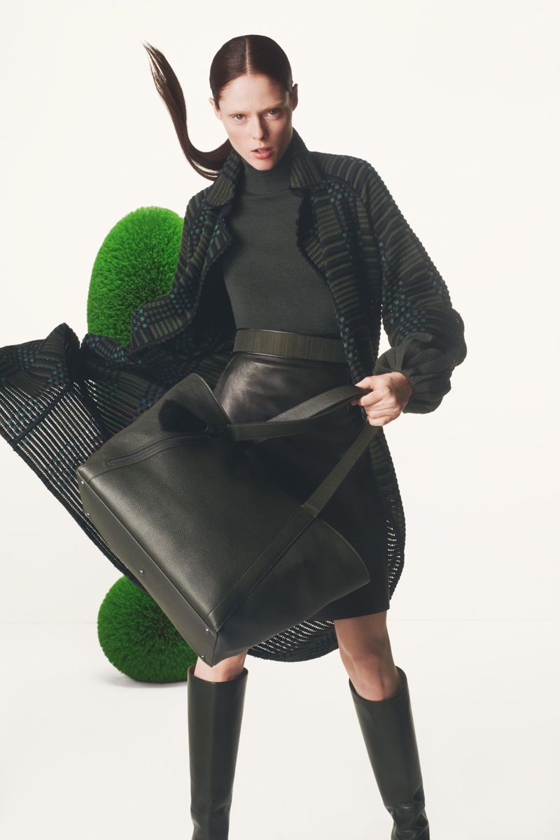 Model Coco Rocha appears in Akris fall-winter 2019 campaign