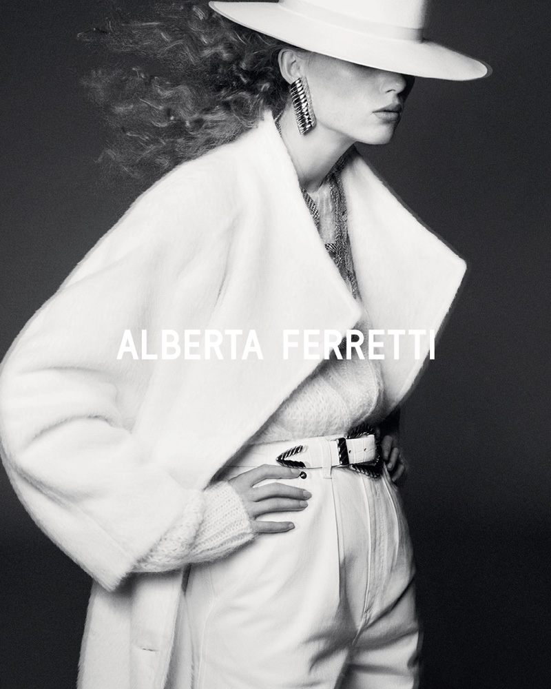 Model Rianne van Rompaey fronts Alberta Ferretti fall-winter 2019 campaign