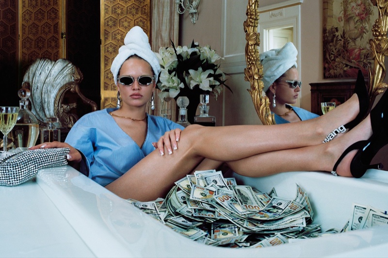 Swimming in cash, Anna Ewers fronts Alexander Wang Collection 2 2019 campaign