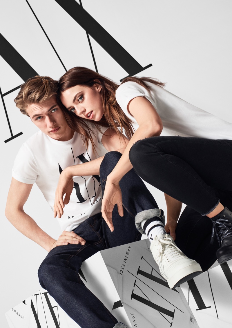 Siblings Lucky Blue and Pyper America Smith appear in Armani Exchange fall-winter 2019 campaign