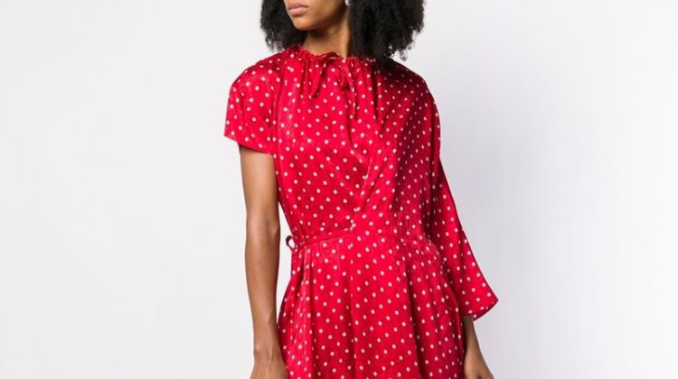 Balenciaga Side Pull Polka Dot Dress $2,590