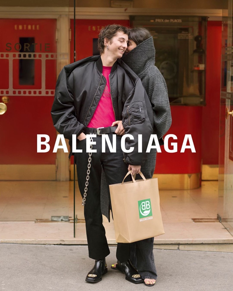 Models flash smiles for Balenciaga winter 2019 campaign