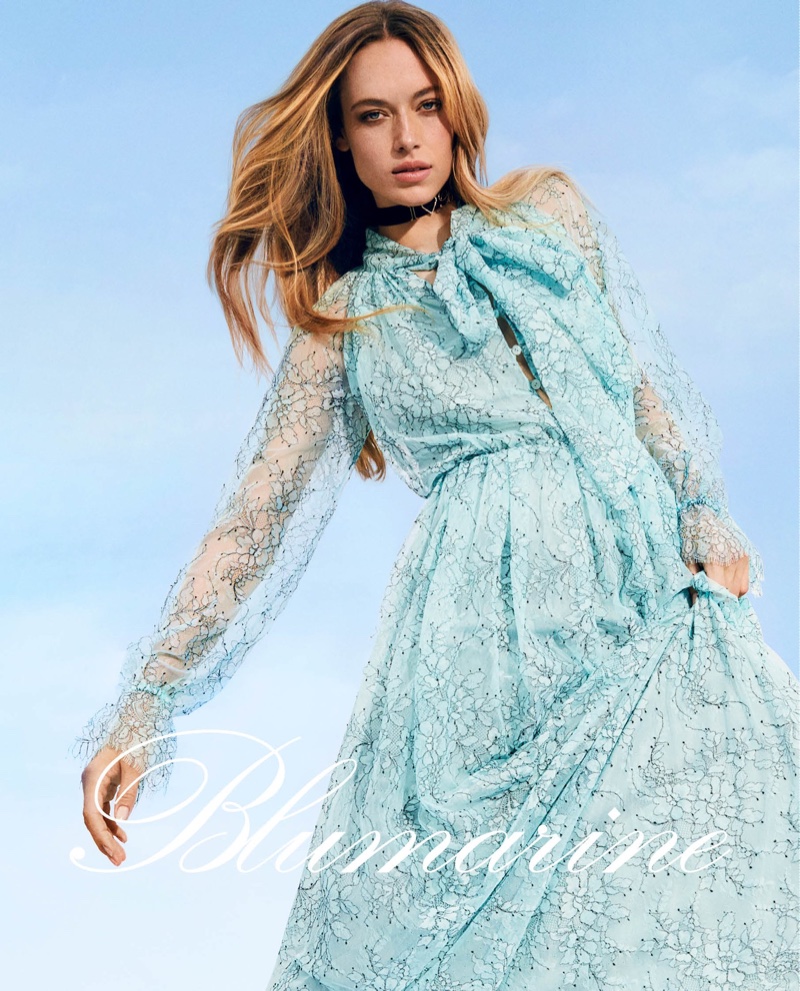 Model Hannah Ferguson strikes a pose in Blumarine fall-winter 2019 campaign