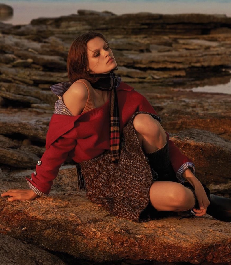 Cara Taylor Layers Up in Autumn Fashion for WSJ. Magazine