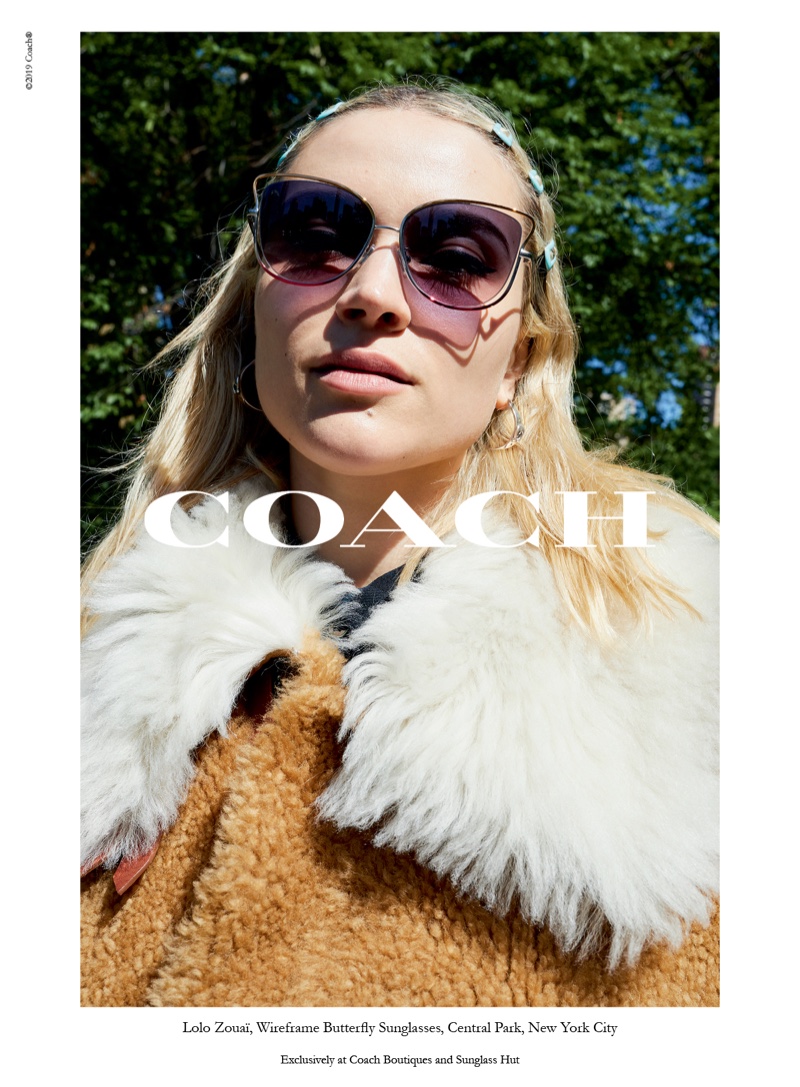 Lolo Zouaï wears shades in Coach fall-winter 2019 campaign