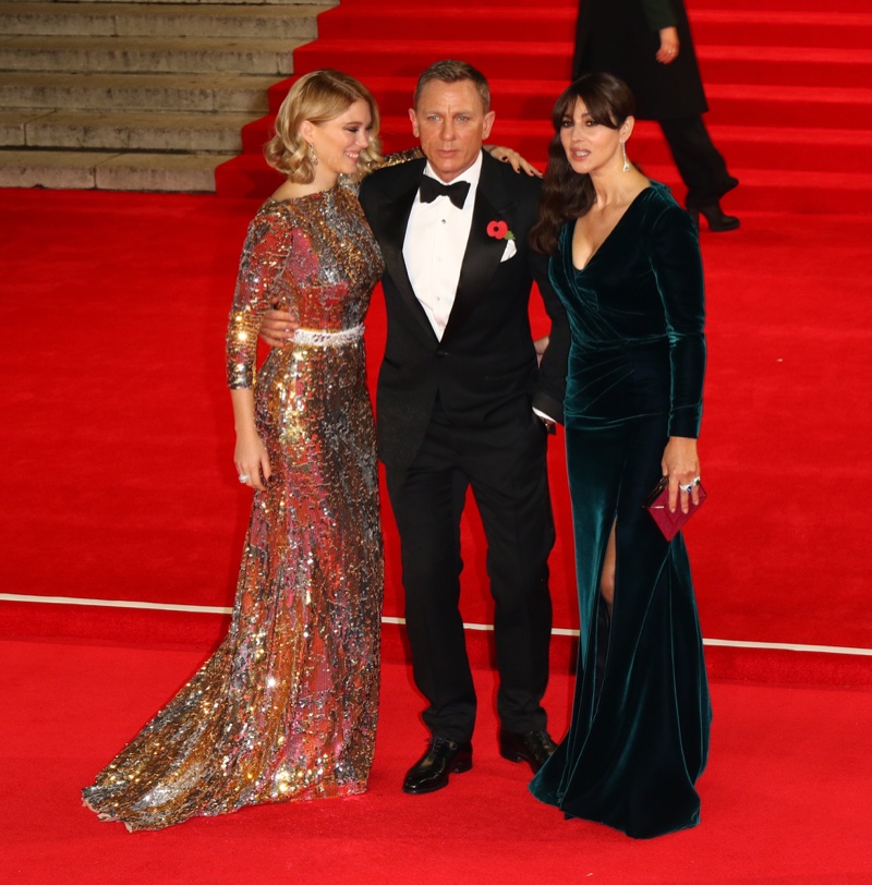 Daniel Craig, Lea Seydoux and Monica Bellucci at Spectre premiere