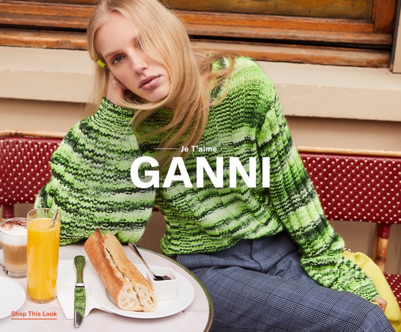 Ganni Neon Melange Knit Sweater $270 and Suiting Pants $250