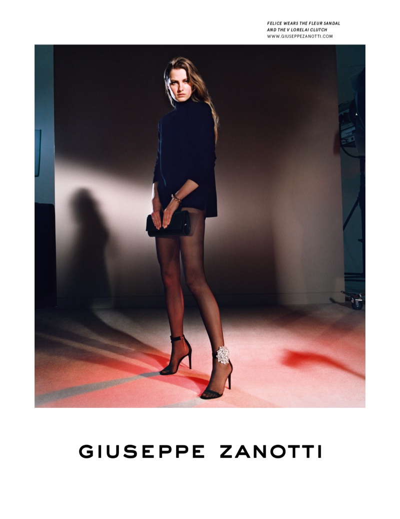 Felice Noordhoff stars in Giuseppe Zanotti fall-winter 2019 campaign