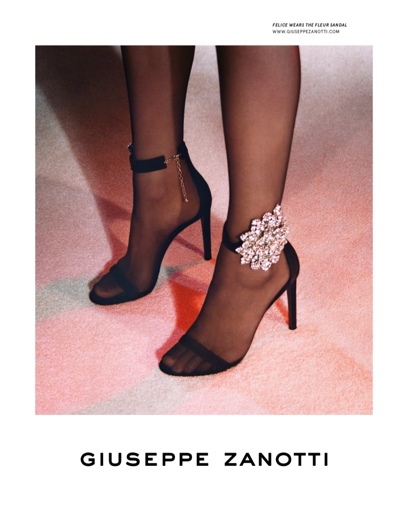 Giuseppe Zanotti Fleur sandal featured in fall-winter 2019 campaign