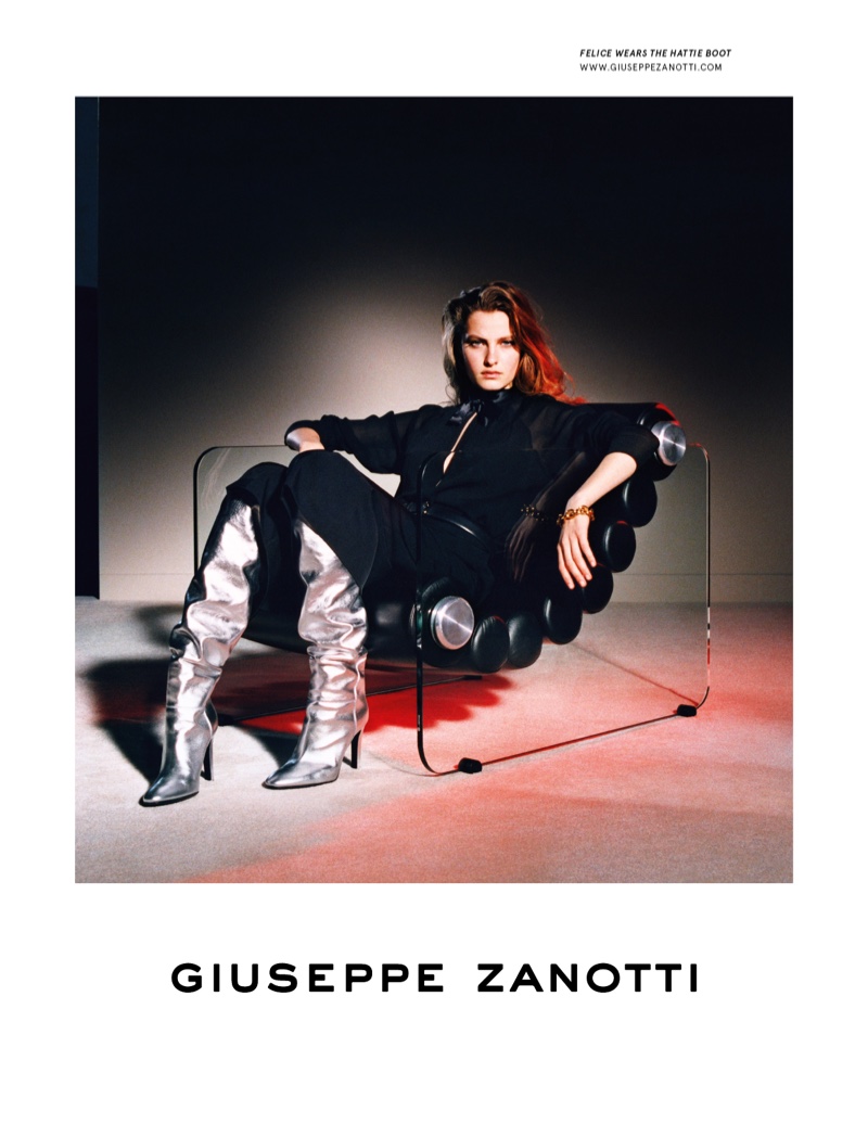 Felice Noordhoff fronts Giuseppe Zanotti fall-winter 2019 campaign