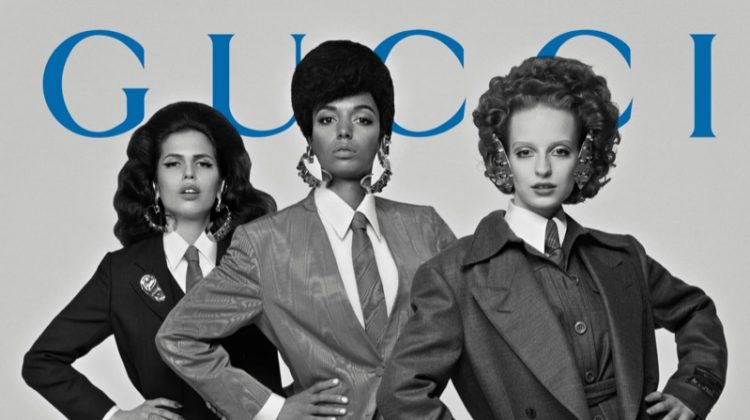 Models suit up in Gucci fall-winter 2019 campaign