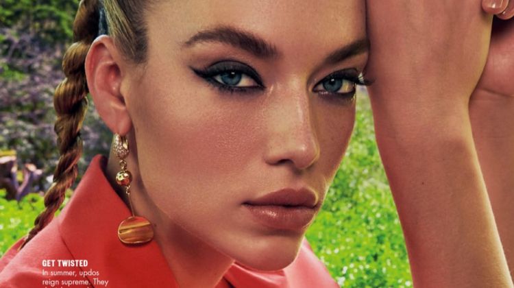 Hannah Ferguson Tries On Summer Beauty for Vogue Arabia