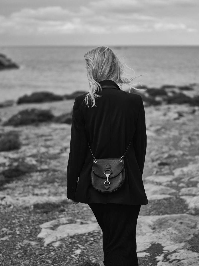 Dressed in black, Ines Melia fronts Massimo Dutti photoshoot