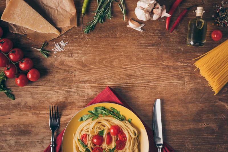 Italian Food Table Pasta