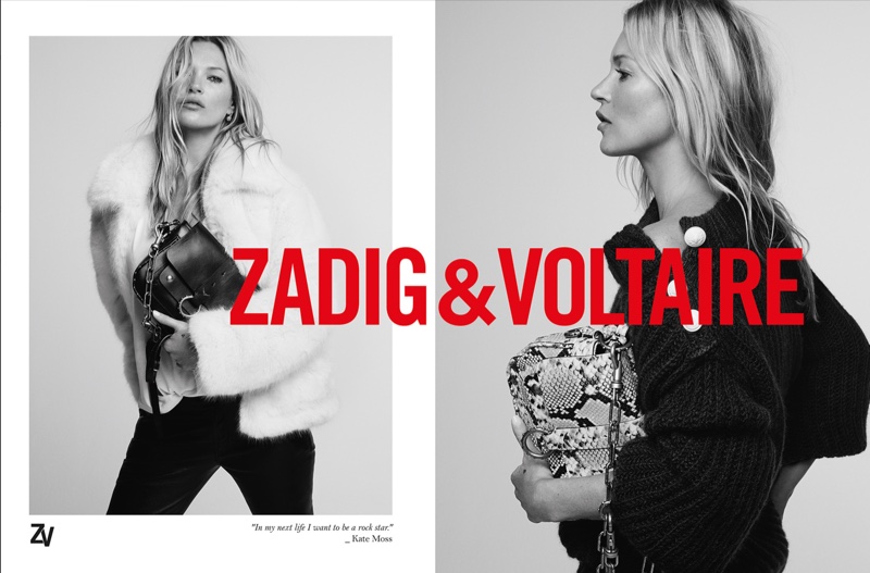 Fred Meylan photographs Kate Moss for Zadig & Voltaire fall-winter 2019 campaign