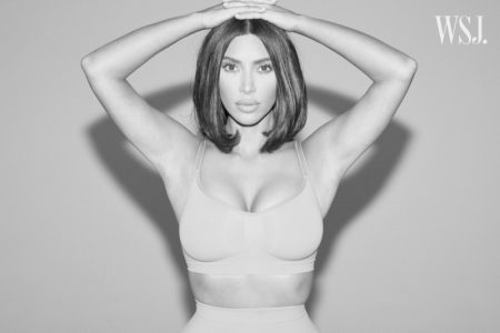 Kim Kardashian Poses in Her Shapewear Line for WSJ. Magazine Kim Kardashian poses in sculpting bra and solution shorts