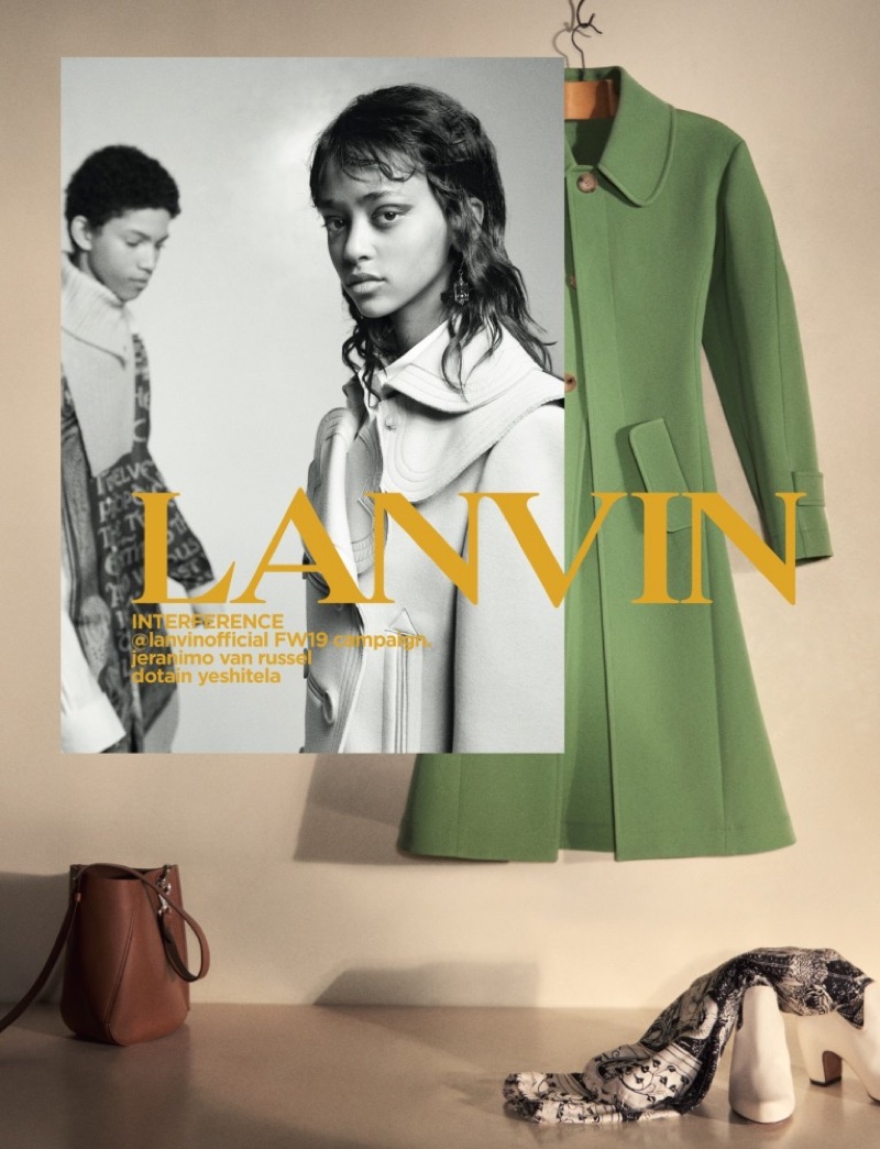 Jeranimo Van Russel and Dotain Yeshitela front Lanvin fall-winter 2019 campaign