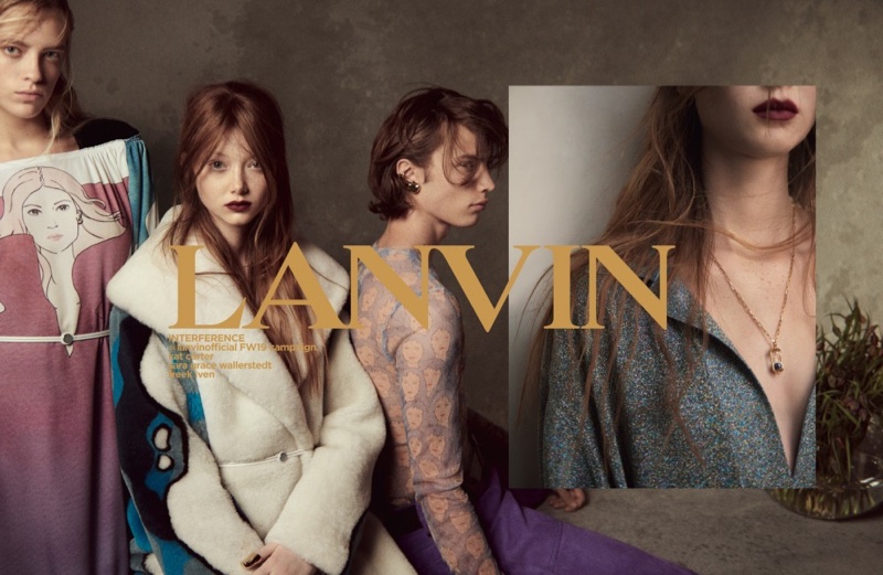 Kat Carter, Sara Grace Wallerstedt and Freek Iven appear in Lanvin fall-winter 2019 campaign