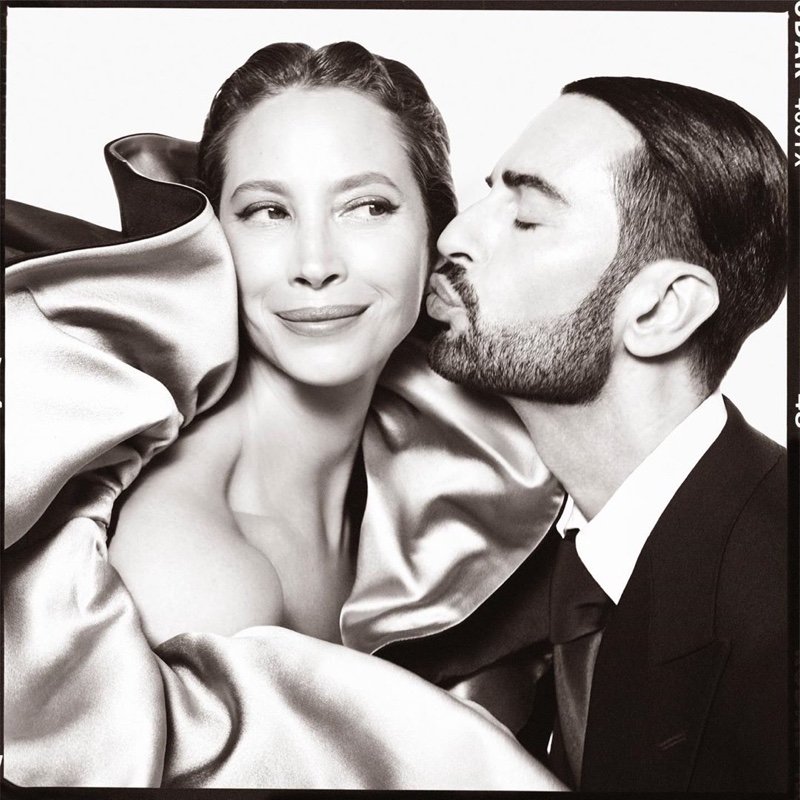 Christy Turlington gets a kiss from Marc Jacobs with the designer's fall-winter 2019 campaign