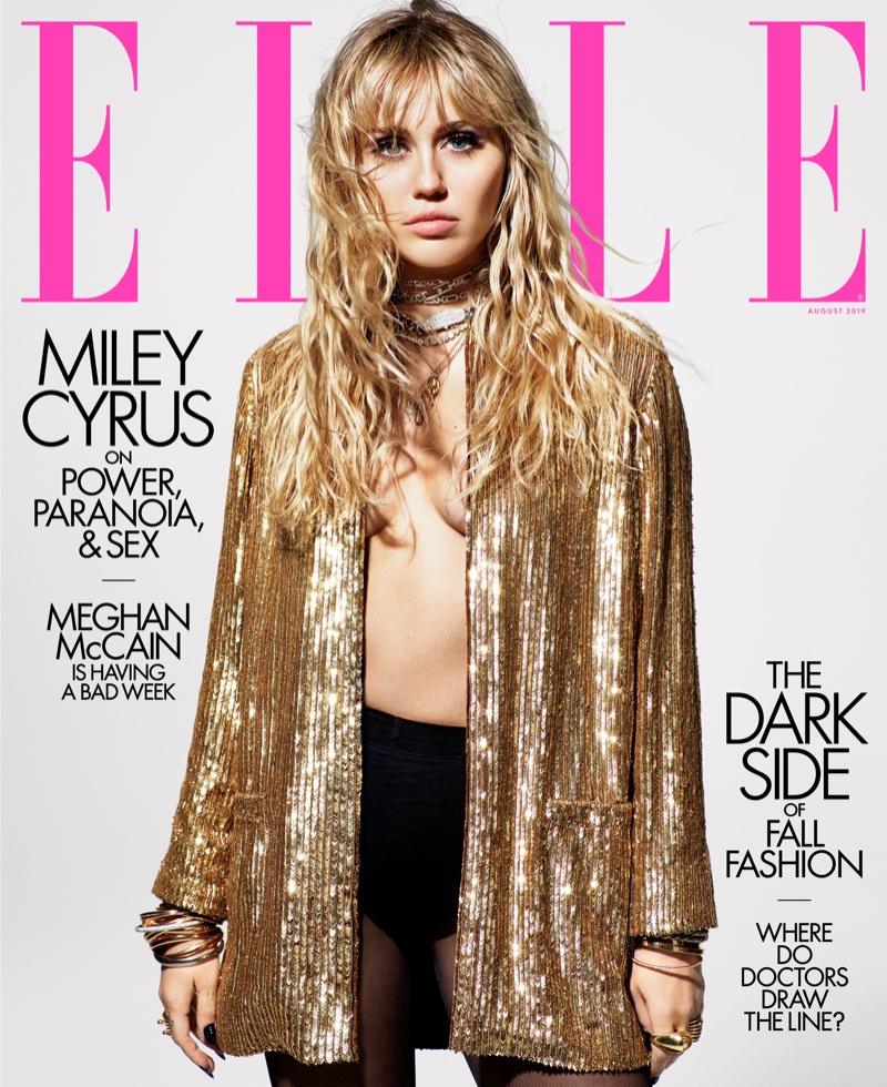 Miley Cyrus on ELLE US August 2019 Cover