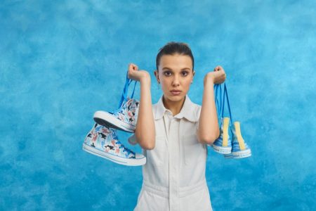 Millie Bobby Brown Teams Up With Converse on Cool Sneakers Actress Millie Bobby Brown poses with Converse sneaker collaboration