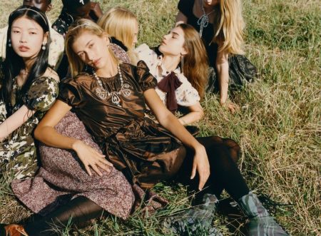 Hailey Baldwin Heads Outdoors for Miu Miu Fall 2019 Campaign Eddie Wrey photographs Miu Miu fall-winter 2019 campaign