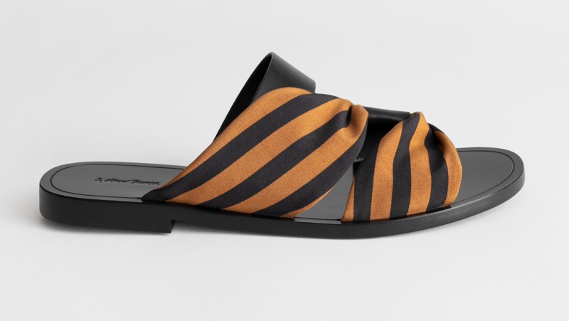 & Other Stories Draped Stripe Cross Leather Sandals $79