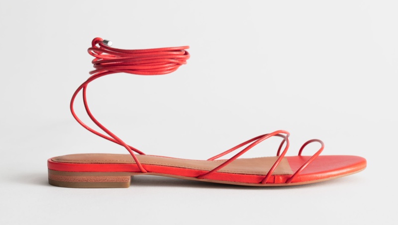 & Other Stories Leather Lace Up Sandals $79