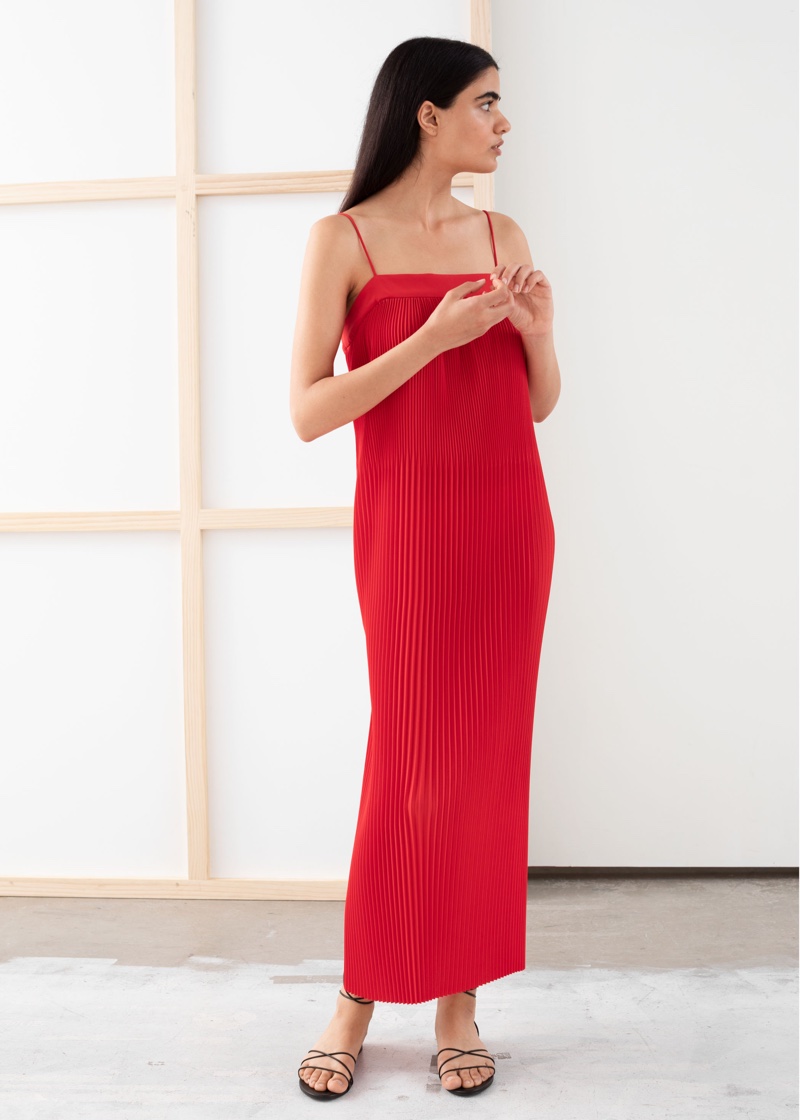 & Other Stories Plissé Pleated Midi Dress $119