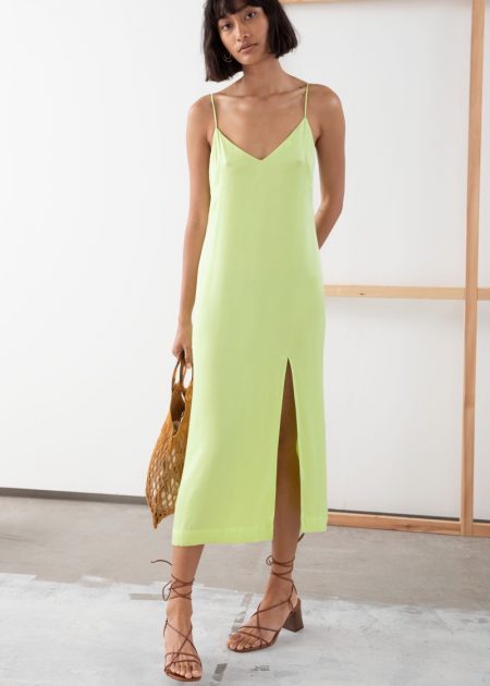 Take On the Neon Trend With & Other Stories & Other Stories Side Slit Midi Slip Dress $99