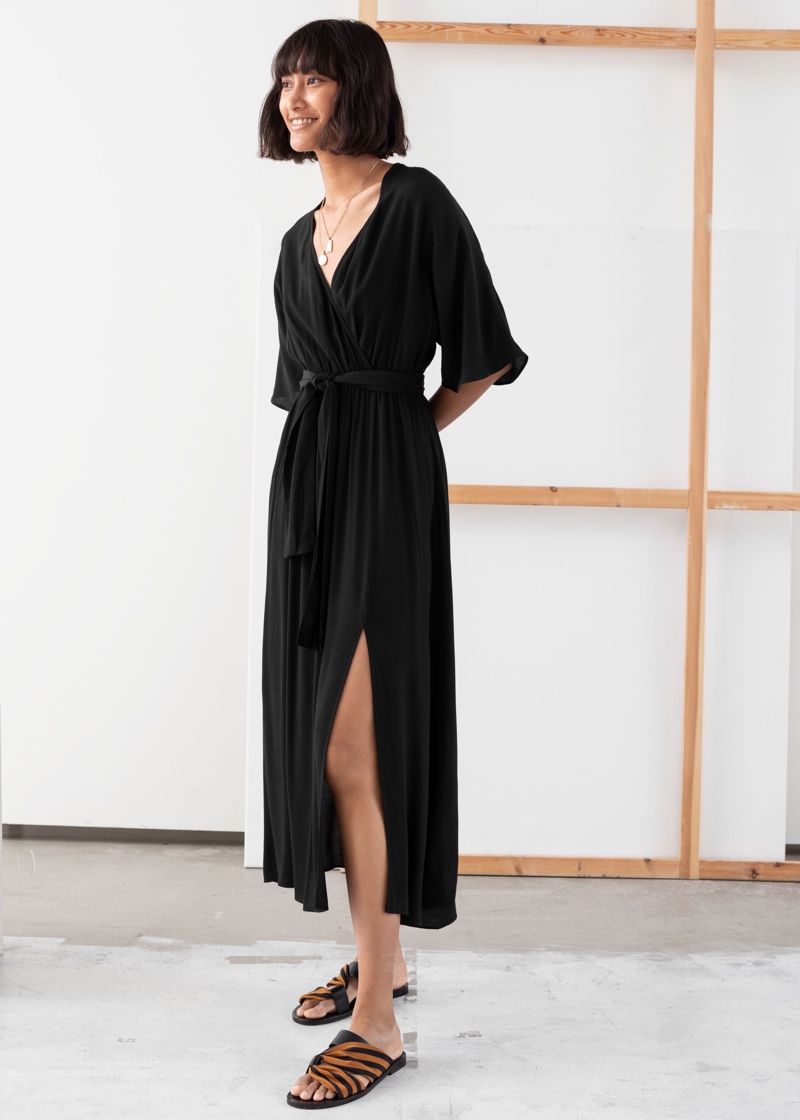 & Other Stories Side Slit Midi Wrap Dress $89