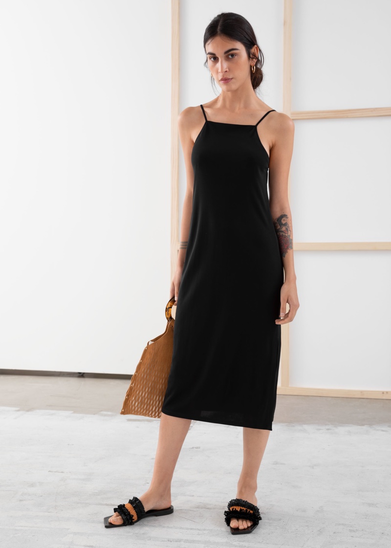 & Other Stories Square Neck Midi Slip Dress $69