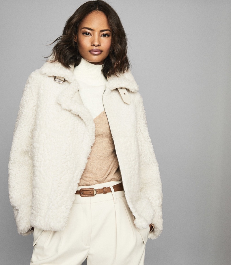 REISS Clarice Reversible Shearling Jacket $1,685