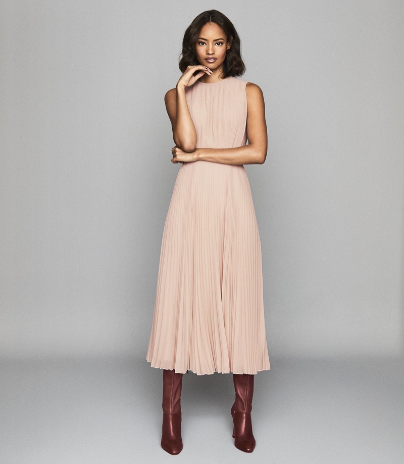 reiss peach dress