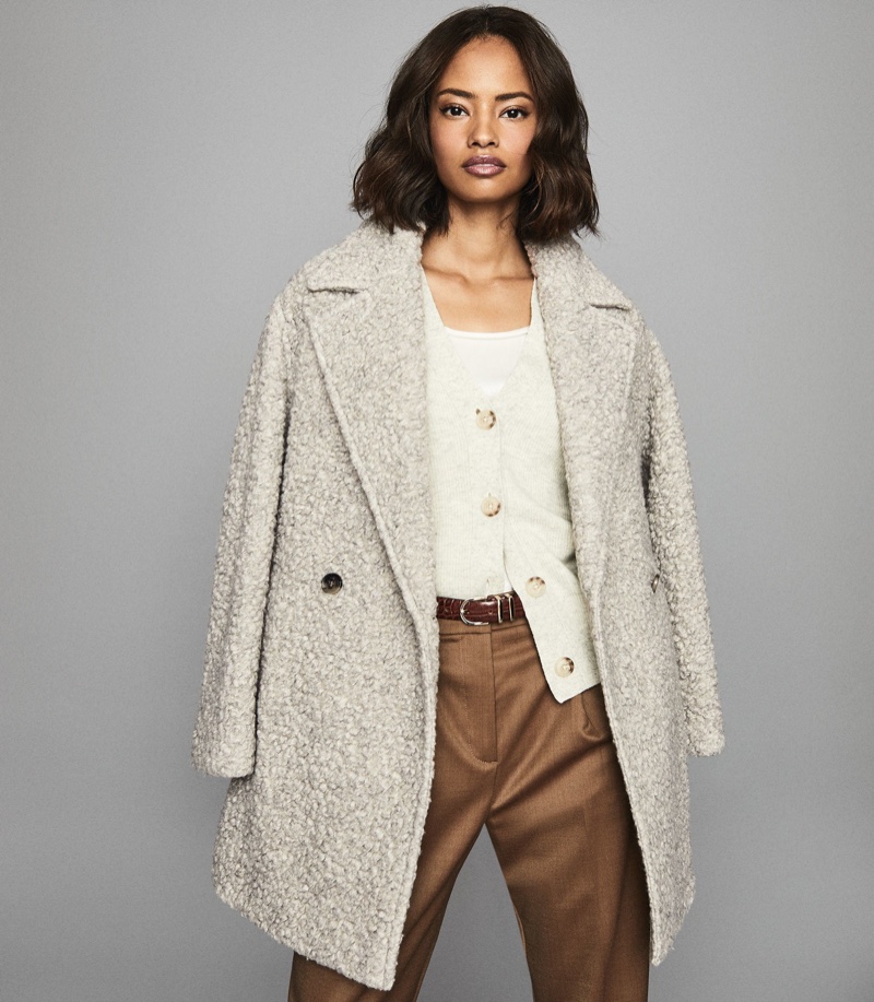 REISS Scarlet Wool Blend Teddy Coat $495