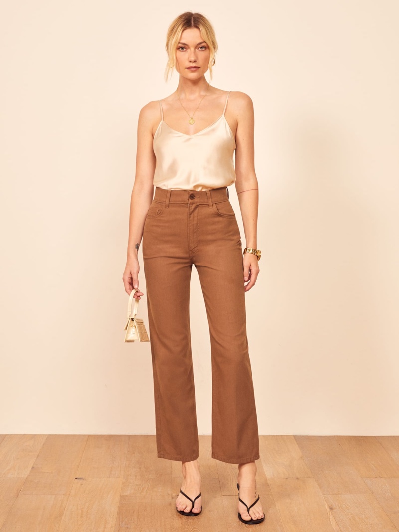 Reformation Linen Jean in Toffee $128