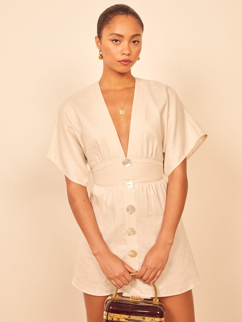 Reformation Ty Dress in Cream $248