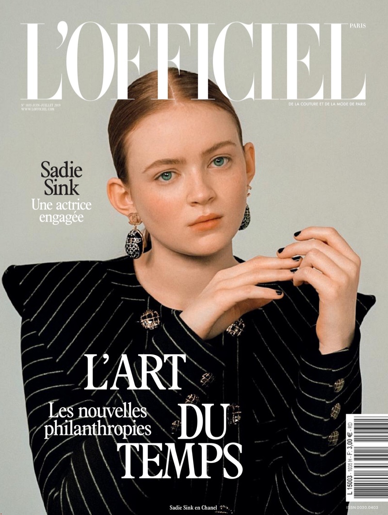 Sadie Sink on L'Officiel Paris June-July 2019 Cover