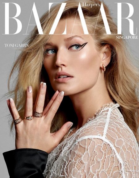 Toni Garrn Harper's Bazaar Singapore 2019 Cover Beauty Editorial